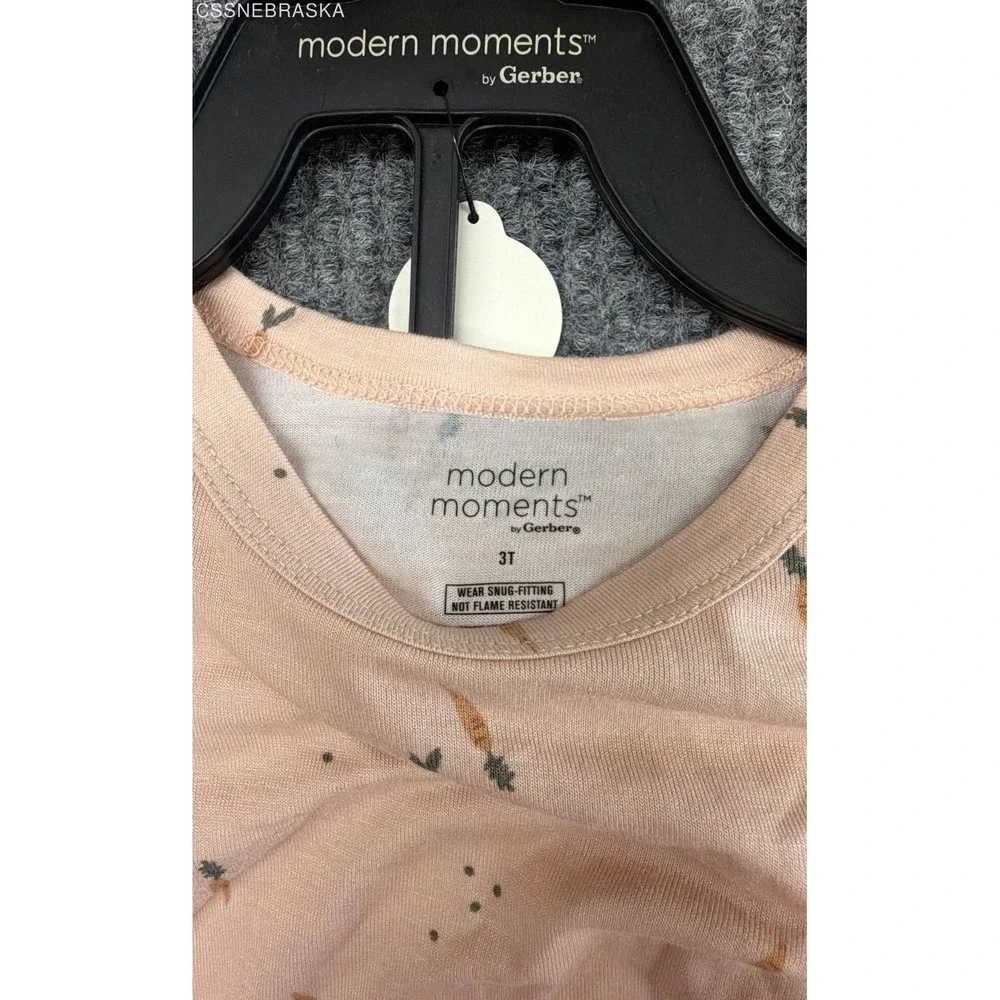 Gerber Rose Carrot Modern Moments Toddler Pajama Set 2pc Livaeco Viscose NWT 3T